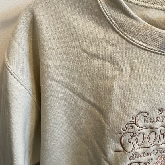 Christmas holiday embroidered cookie sweatshirt tan - Picture 5 of 5